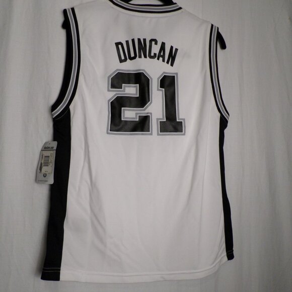 Adidas Spurs Tim Duncan #21 White Jersey Sz L NBA NWT Style R 2Lest - Picture 6 of 8